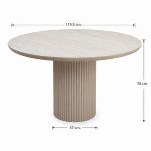 Τραπέζι Hazar  Mdf χρώμα travertine - sandstone Ø119,5x76εκ. - Pakobazaar