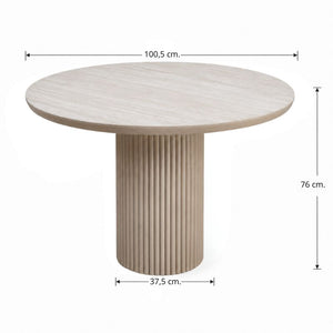 Τραπέζι Hazar  Mdf χρώμα travertine - sandstone Ø100,5x76εκ. - Pakobazaar