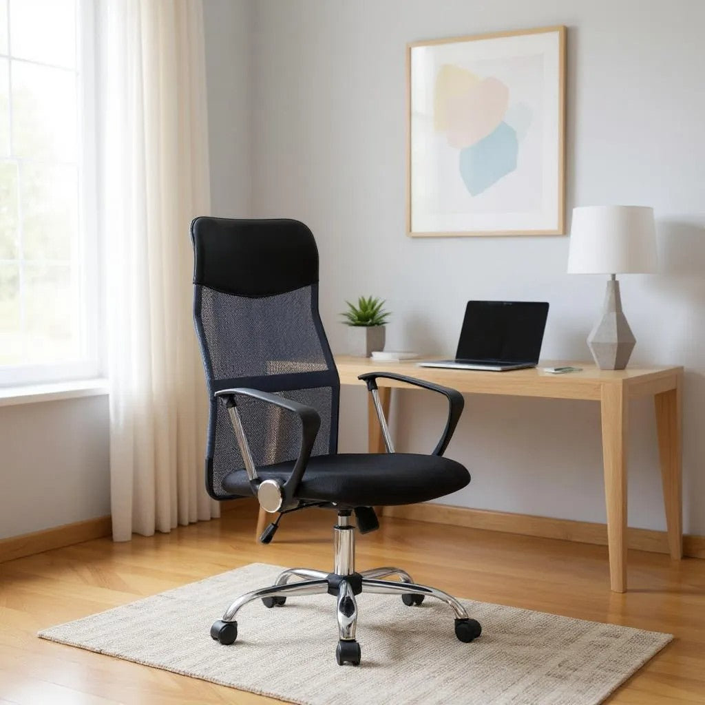 Καρέκλα γραφείου Marco  με ύφασμα Mesh χρώμα γκρι - μαύρο 62x59x110/120εκ. - Pakobazaar