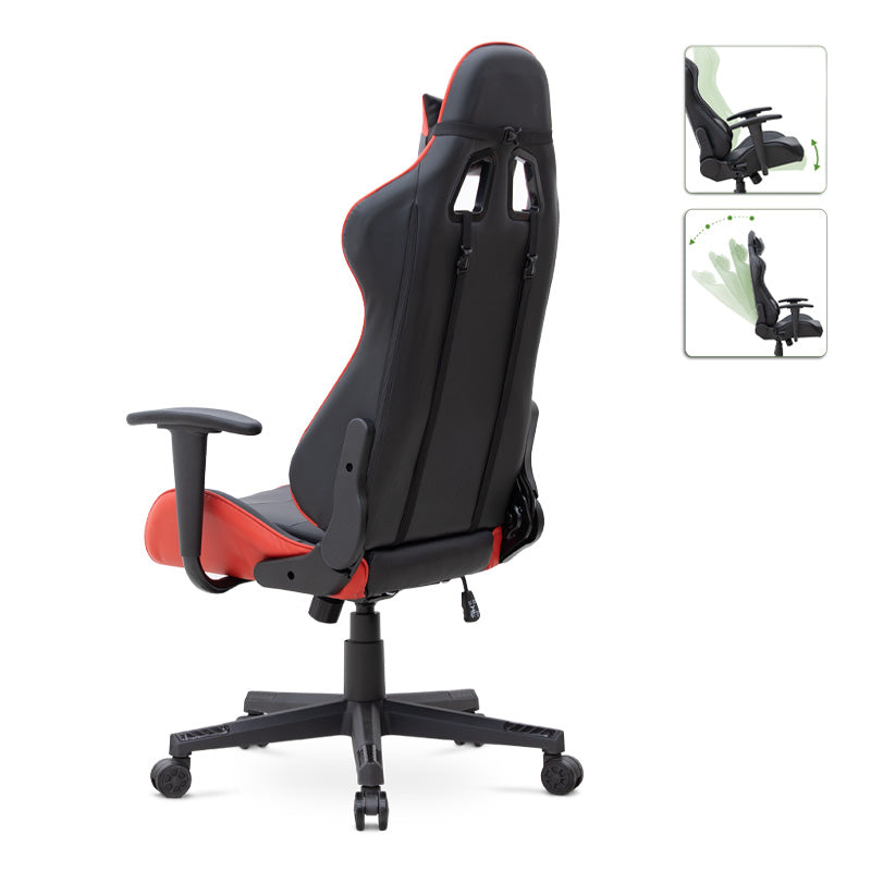 Καρέκλα γραφείου Gaming Alonso  από τεχνόδερμα χρώμα κόκκινο - μαύρο 67x70x125/135 εκ. - Pakobazaar