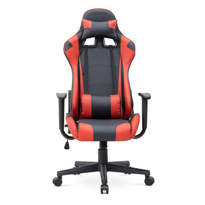 Καρέκλα γραφείου Gaming Alonso  από τεχνόδερμα χρώμα κόκκινο - μαύρο 67x70x125/135 εκ. - Pakobazaar