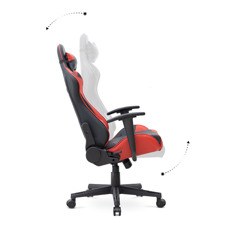 Καρέκλα γραφείου Gaming Alonso  από τεχνόδερμα χρώμα κόκκινο - μαύρο 67x70x125/135 εκ. - Pakobazaar