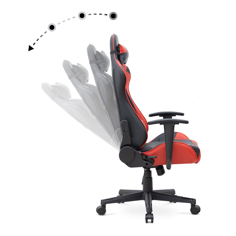Καρέκλα γραφείου Gaming Alonso  από τεχνόδερμα χρώμα κόκκινο - μαύρο 67x70x125/135 εκ. - Pakobazaar