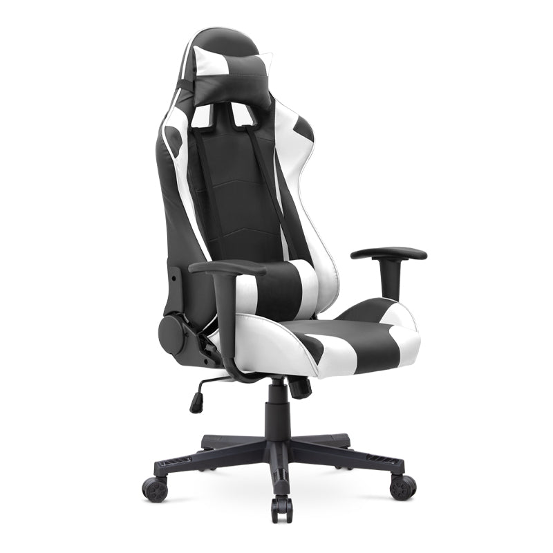 Καρέκλα γραφείου Gaming Alonso  από τεχνόδερμα χρώμα λευκό - μαύρο 67x70x125/135 εκ. - Pakobazaar