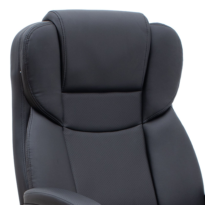 Καρέκλα γραφείου διευθυντική Morgan  από τεχνόδερμα χρώμα μαύρο 67x65x112/122εκ.