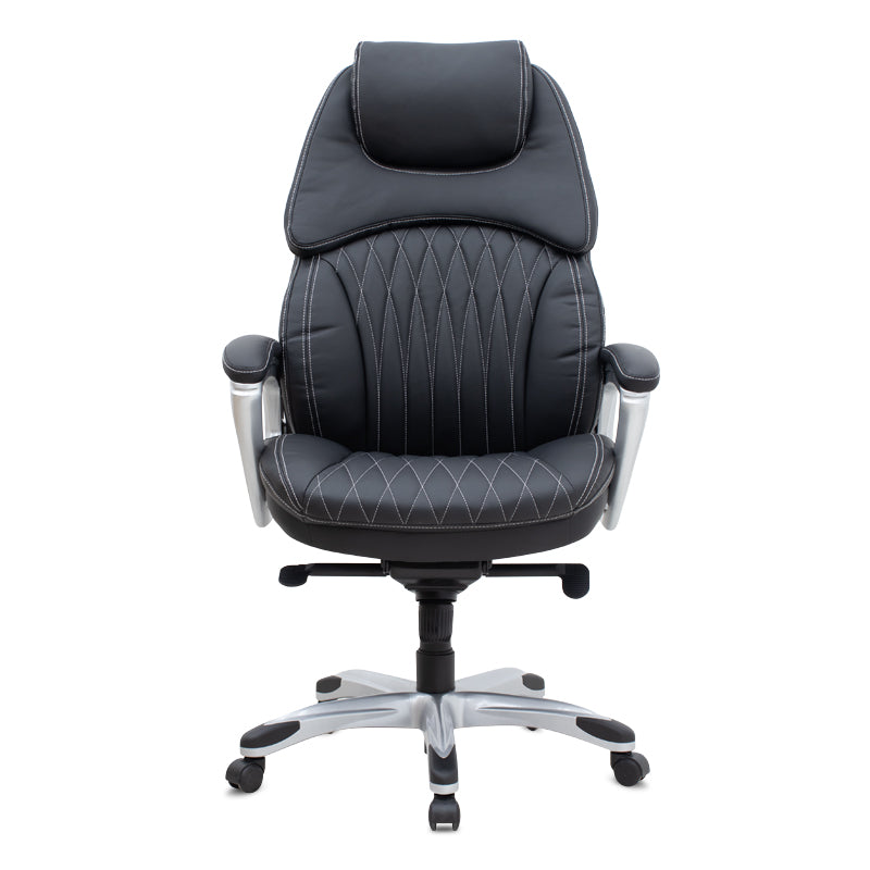 Καρέκλα γραφείου διευθυντική Duke  από τεχνόδερμα χρώμα μαύρο 72x70x120/125εκ.