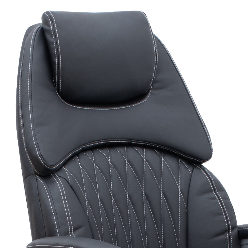 Καρέκλα γραφείου διευθυντική Duke  από τεχνόδερμα χρώμα μαύρο 72x70x120/125εκ.