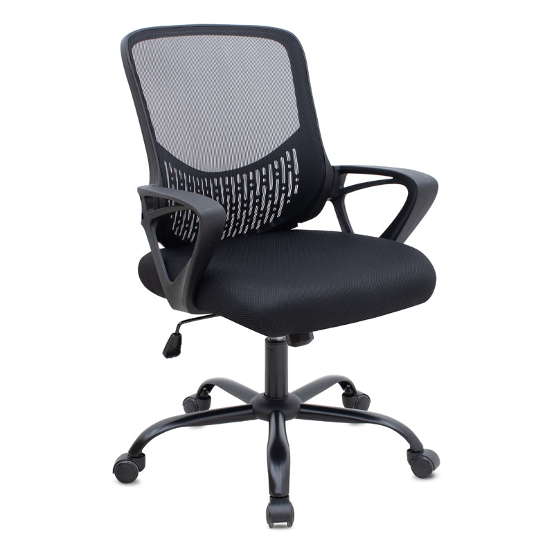 Καρέκλα γραφείου Freda  με ύφασμα Mesh χρώμα μαύρο 65x65x90/100εκ. - Pakobazaar