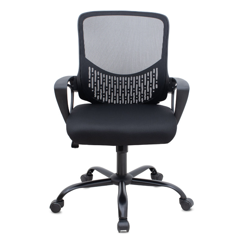 Καρέκλα γραφείου Freda  με ύφασμα Mesh χρώμα μαύρο 65x65x90/100εκ. - Pakobazaar