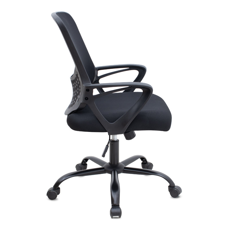 Καρέκλα γραφείου Freda  με ύφασμα Mesh χρώμα μαύρο 65x65x90/100εκ. - Pakobazaar