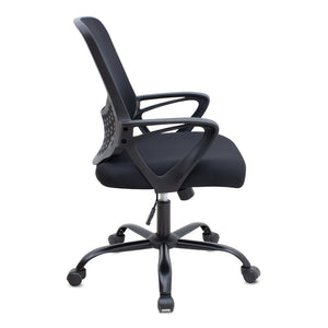 Καρέκλα γραφείου Freda  με ύφασμα Mesh χρώμα μαύρο 65x65x90/100εκ. - Pakobazaar