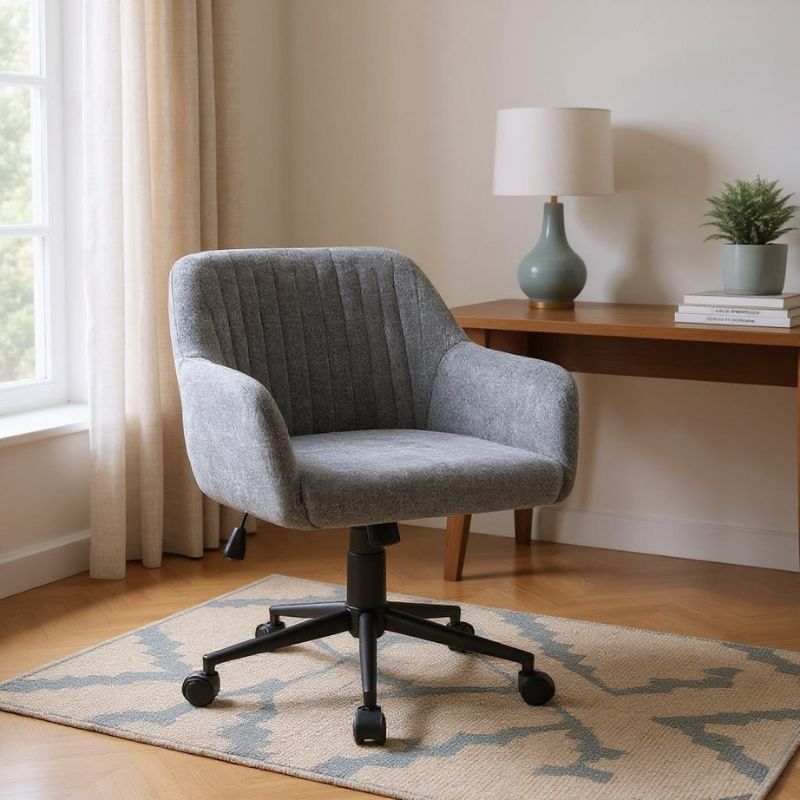 Καρέκλα γραφείου Alice  υφασμάτινη χρώμα γκρι 61x61x80/90εκ.