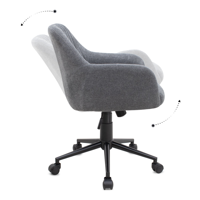Καρέκλα γραφείου Alice  υφασμάτινη χρώμα γκρι 61x61x80/90εκ.
