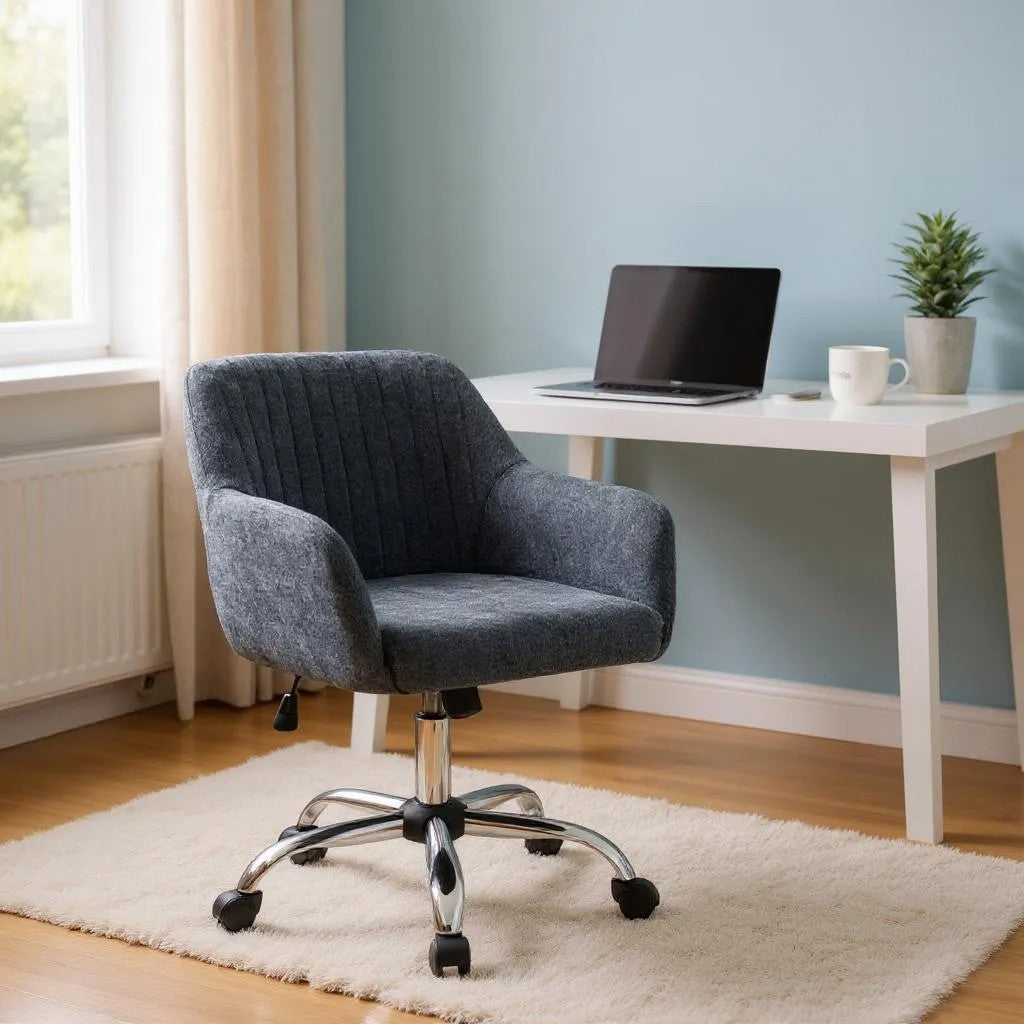 Καρέκλα γραφείου Lana  υφασμάτινη χρώμα ανθρακί 61x61x80/90εκ.