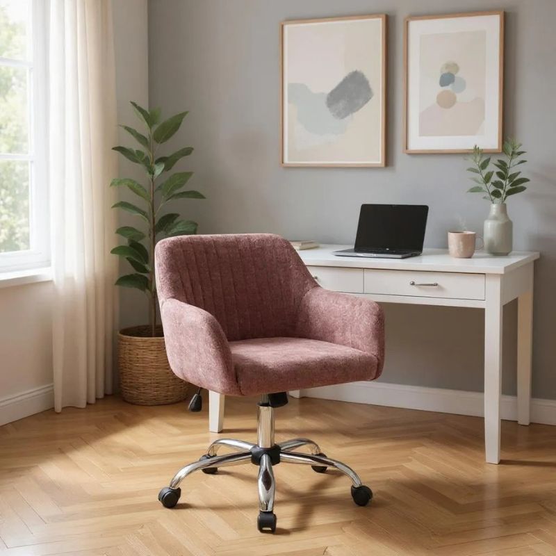 Καρέκλα γραφείου Lana  υφασμάτινη χρώμα σάπιο μήλο 61x61x80/90εκ.