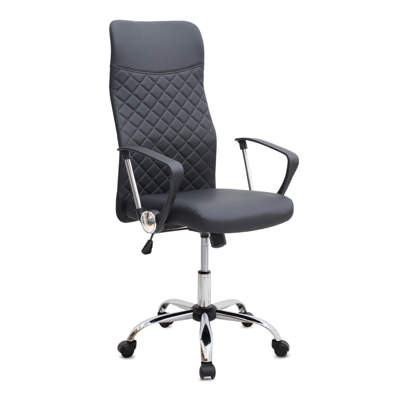 Καρέκλα γραφείου Novaro  από τεχνόδερμα χρώμα μαύρο 61x68x111/121εκ.