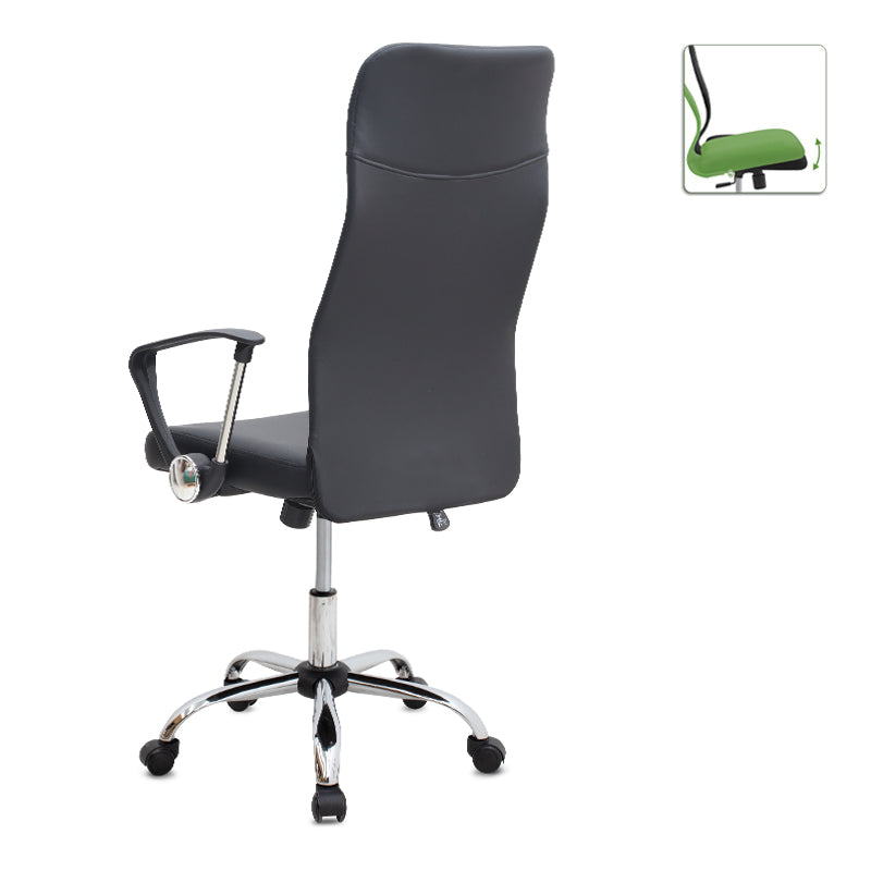 Καρέκλα γραφείου Novaro  από τεχνόδερμα χρώμα μαύρο 61x68x111/121εκ.