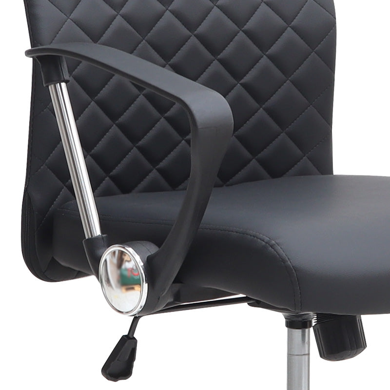 Καρέκλα γραφείου Novaro  από τεχνόδερμα χρώμα μαύρο 61x68x111/121εκ.