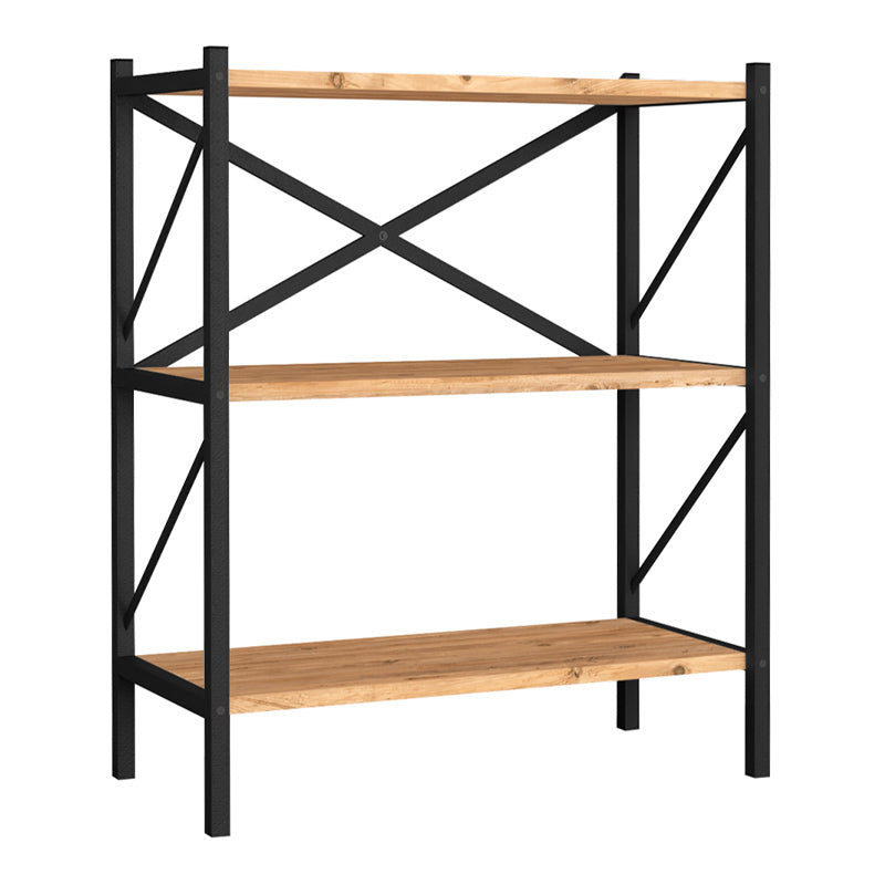Βιβλιοθήκη Jocasta  μεταλλική - μελαμίνης χρώμα pine oak 66x34x85εκ. - Pakobazaar