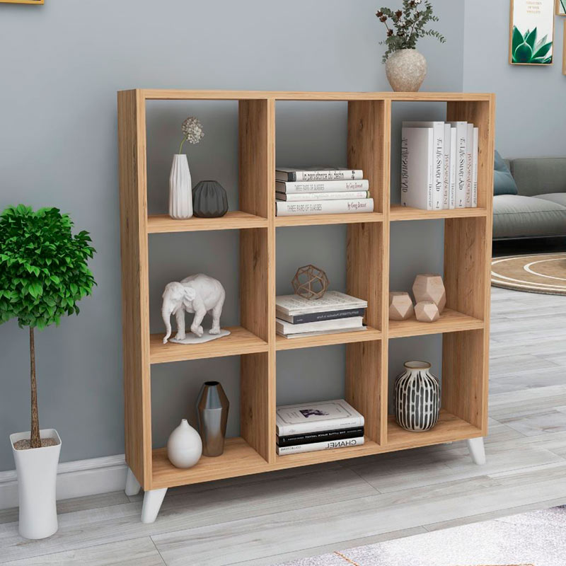Βιβλιοθήκη Saul  χρώμα pine oak 88,2x20x88,2εκ. - Pakobazaar
