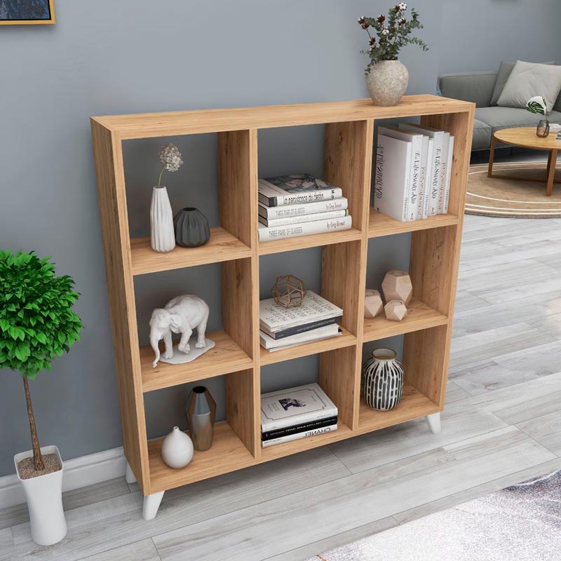 Βιβλιοθήκη Saul  χρώμα pine oak 88,2x20x88,2εκ. - Pakobazaar