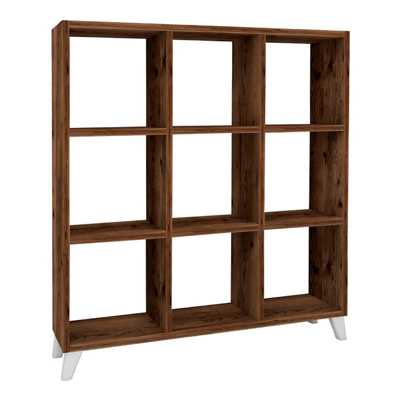 Βιβλιοθήκη Saul  χρώμα καπνιστή καρυδιά 88,2x20x88,2εκ.