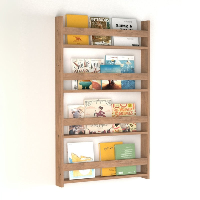 Επιτοίχια βιβλιοθήκη - ραφιέρα Montessori  χρώμα pine oak 74x10x120εκ. - Pakobazaar
