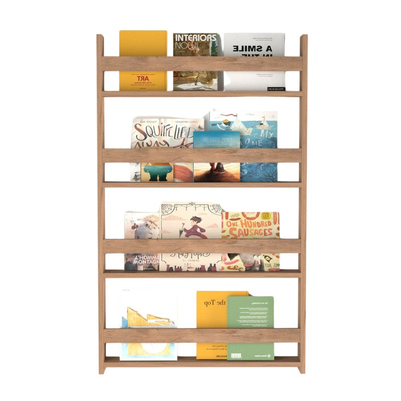 Επιτοίχια βιβλιοθήκη - ραφιέρα Montessori  χρώμα pine oak 74x10x120εκ. - Pakobazaar