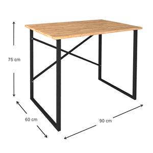 Γραφείο εργασίας Rilke  χρώμα μαύρο - pine oak 90x60x75εκ.