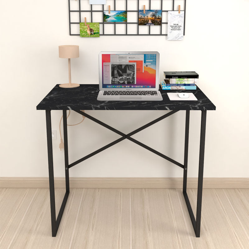 Γραφείο εργασίας Rilke  χρώμα μαύρο εφέ μαρμάρου 90x60x75εκ.