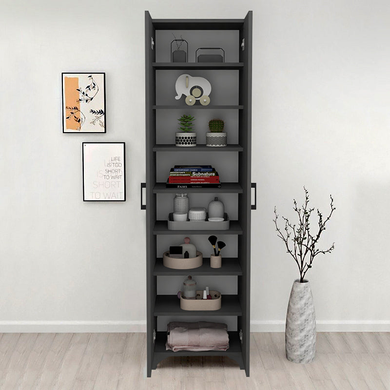 Ντουλάπα - Παπουτσοθήκη Lilly  χρώμα ανθρακί 49x32x178εκ.