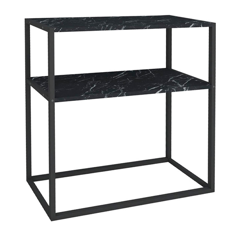 Κονσόλα Castel  μεταλλική - μελαμίνης χρώμα μαύρο εφέ μαρμάρου 90x33,5x90εκ.