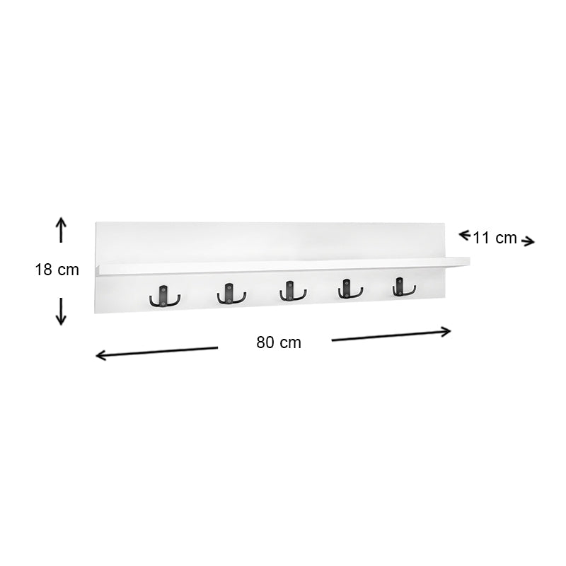 Κρεμάστρα τοίχου Kery  χρώμα λευκό 80x11x18εκ. - Pakobazaar