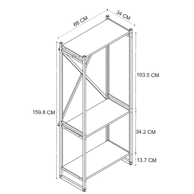 Έπιπλο εισόδου - Κρεμάστρα Zula  μεταλλική - μελαμίνης χρώμα μαύρο - pine oak 66x30x160εκ. - Pakobazaar