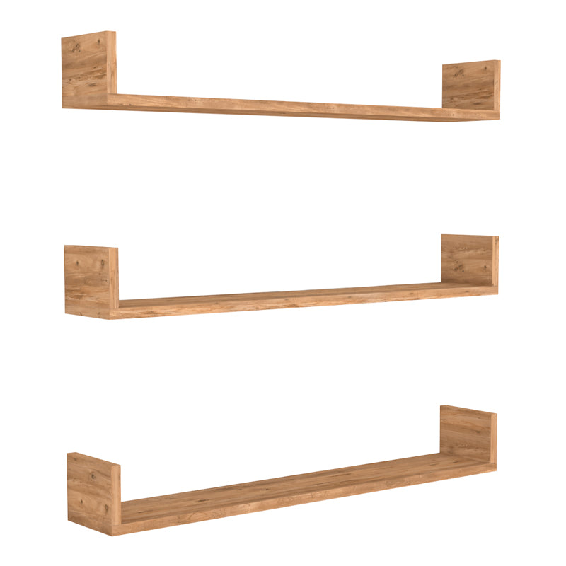 Ραφιέρα τοίχου Tyrion  3 τεμαχίων χρώμα pine oak 90x15x12εκ.