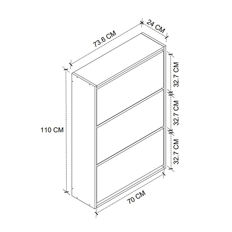 Παπουτσοθήκη Nave  18 ζευγών χρώμα pine oak 73,6x24x110εκ.