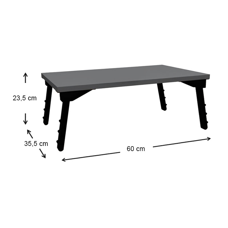 Τραπεζάκι laptop Sidon  χρώμα ανθρακί 60x35,5x23,5εκ.