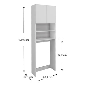 Έπιπλο πλυντηρίου Ramsey  χρώμα λευκό 65x27x190,6εκ.
