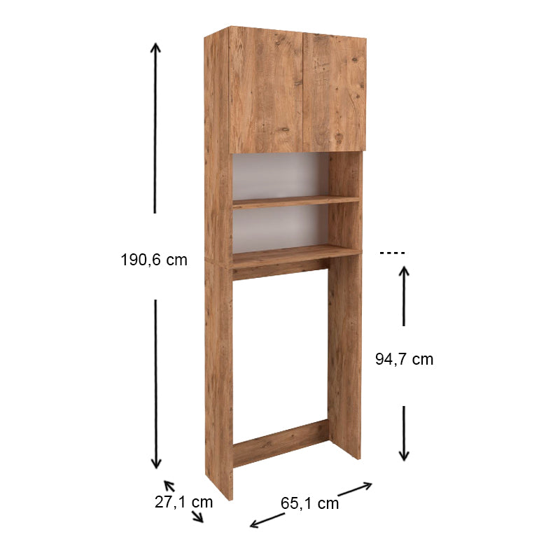 Έπιπλο πλυντηρίου Ramsey  χρώμα pine oak 65x27x190,6εκ.
