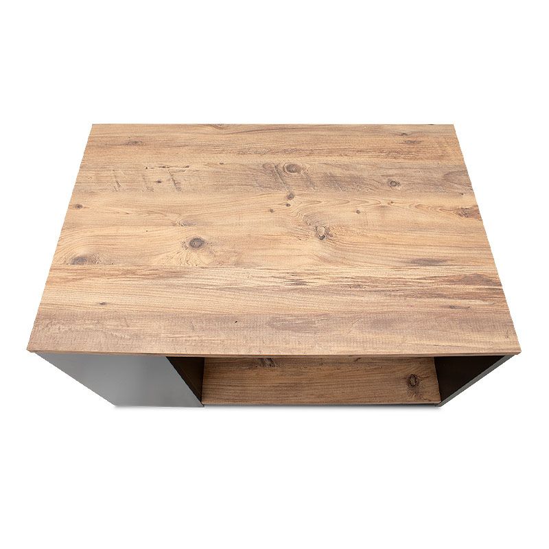 Τραπεζάκι σαλονιού Sylvia  χρώμα pine oak - ανθρακί 90,2x59,2x48,1εκ. - Pakobazaar