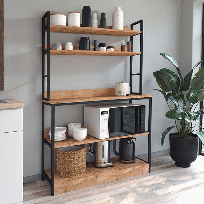 Έπιπλο κουζίνας Foyer  χρώμα μαύρο - pine oak 101x36x160,7εκ.