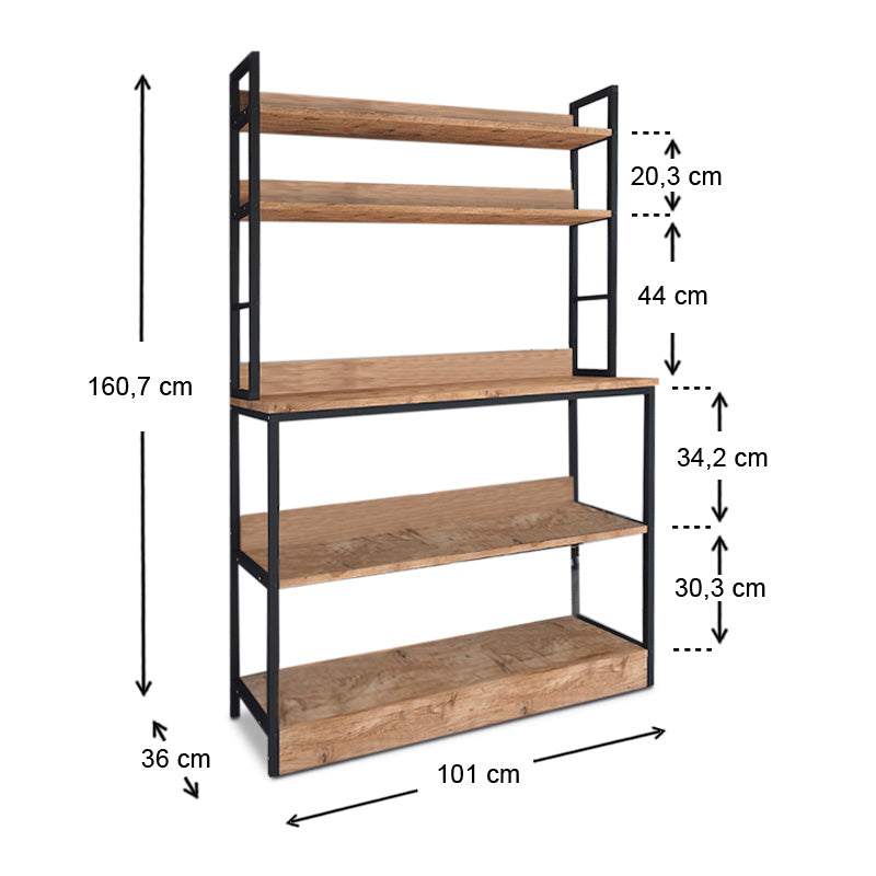 Έπιπλο κουζίνας Foyer  χρώμα μαύρο - pine oak 101x36x160,7εκ.