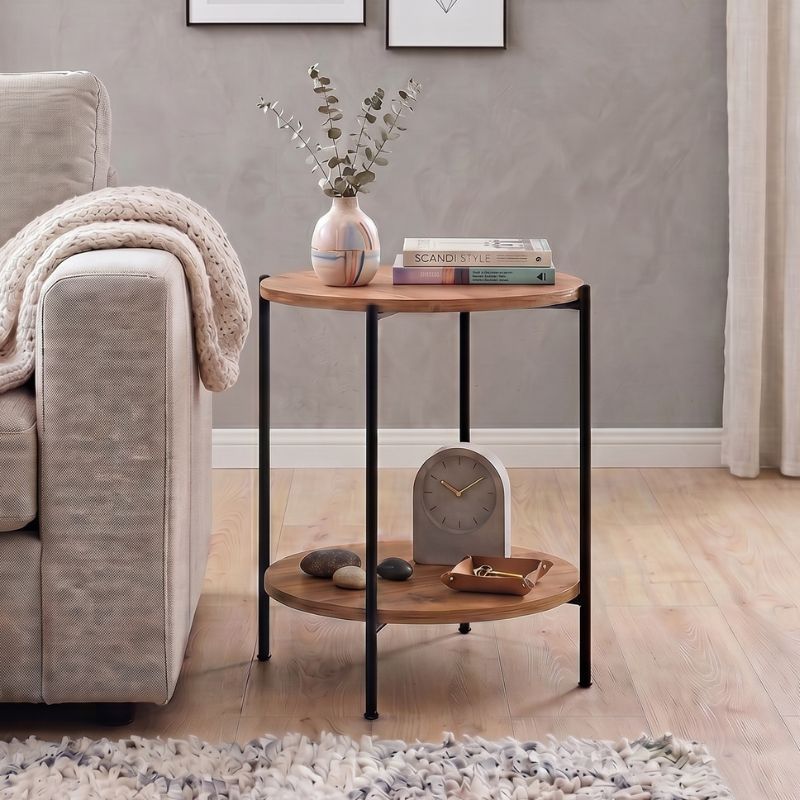 Τραπεζάκι βοηθητικό Argento  χρώμα pine oak 43x43x60εκ. - Pakobazaar