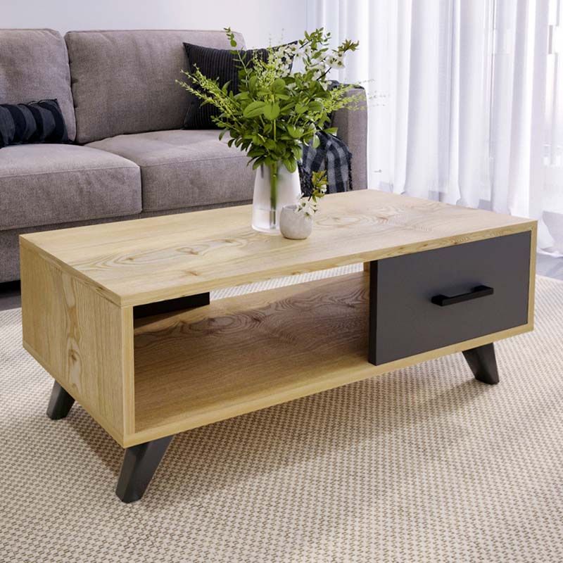 Τραπεζάκι σαλονιού Gilbert  χρώμα sapphire oak - ανθρακί 90x45x35εκ. - Pakobazaar