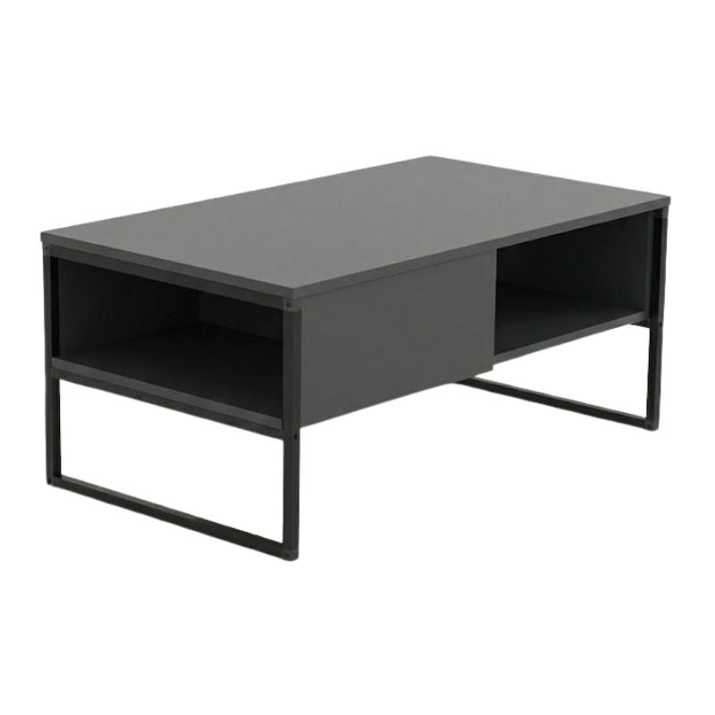 Τραπεζάκι σαλονιού Lawrence  χρώμα ανθρακί 105x60x46εκ.