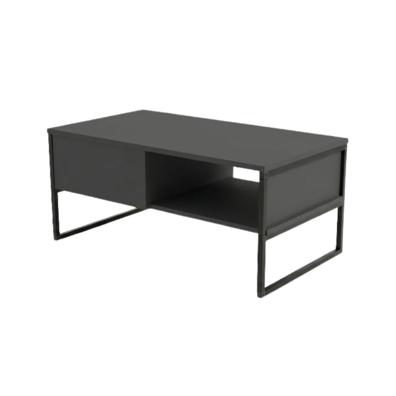 Τραπεζάκι σαλονιού Lawrence  χρώμα ανθρακί 105x60x46εκ.
