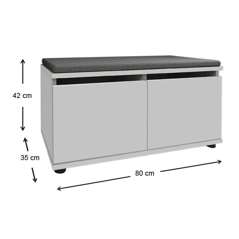 Παπουτσοθήκη Twain  8 ζευγών χρώμα λευκό 80x35x42εκ.