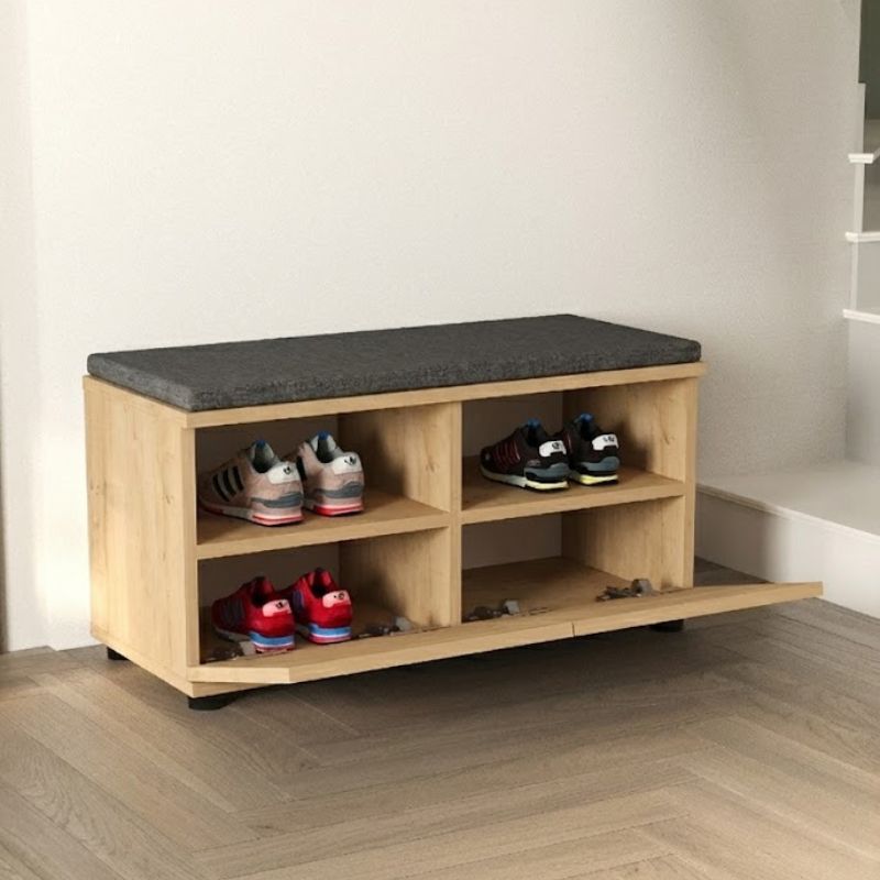 Παπουτσοθήκη Twain  8 ζευγών χρώμα sapphire oak 80x35x42εκ. - Pakobazaar