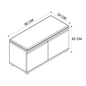 Παπουτσοθήκη Twain  8 ζευγών χρώμα sapphire oak 80x35x42εκ. - Pakobazaar
