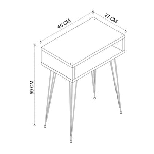 Κομοδίνο Scott  χρώμα ανθρακί 40x30x60εκ.